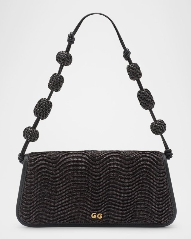 Sunniva Wavy Raffia Shoulder Bag